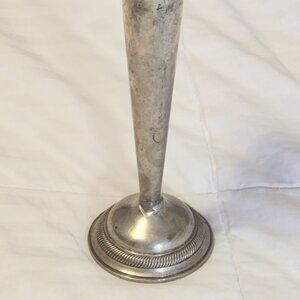 8" STERLING WEIGHTED REIMFORCED TRUNPET VASE by W.M ROGERS MFG